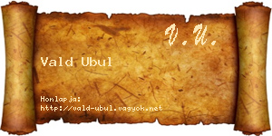 Vald Ubul névjegykártya